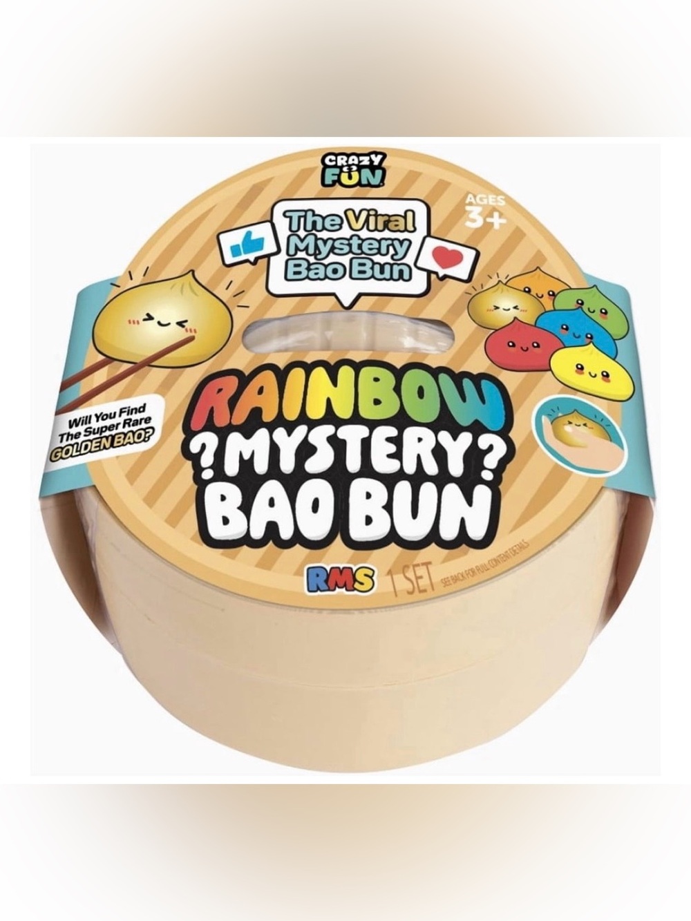 RMS Crazy Fun Rainbow Mystery Bao Bun Rainbow Mystery Toy NWT